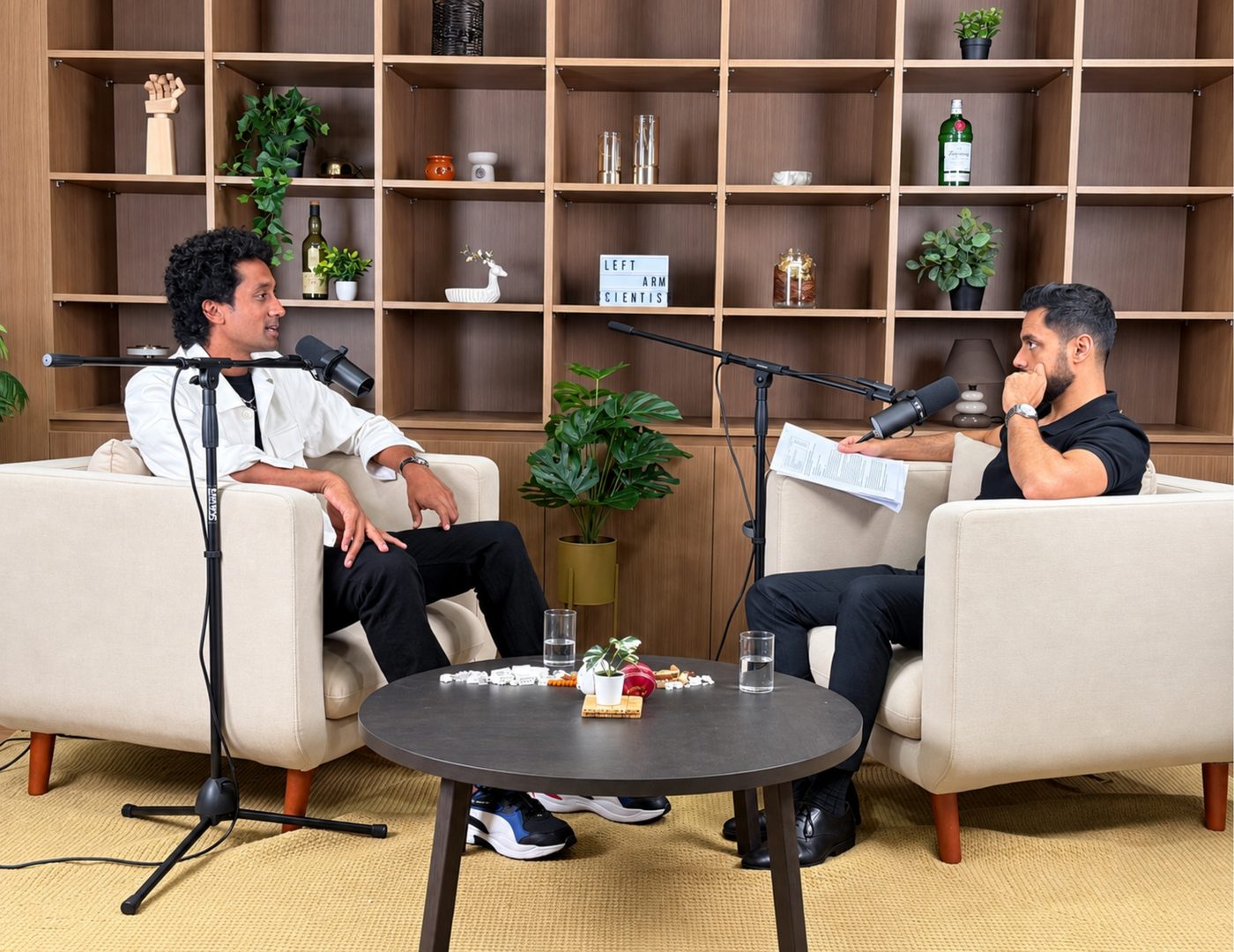 Studio RYST — two guests recording a podcast conversation