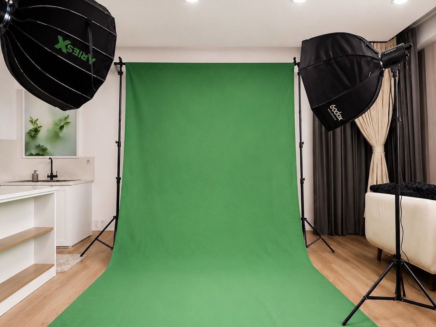 Photography zone at Studio RYST — continuous LED lighting and backdrop